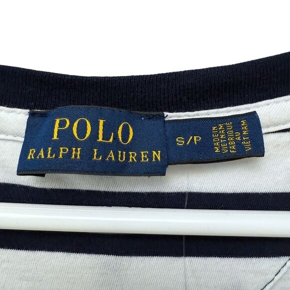 POLO RALPH LAUREN Maxi Tshirt Dress Small Navy Blue Stripe Preppy Nautical NWT - Picture 5 of 12